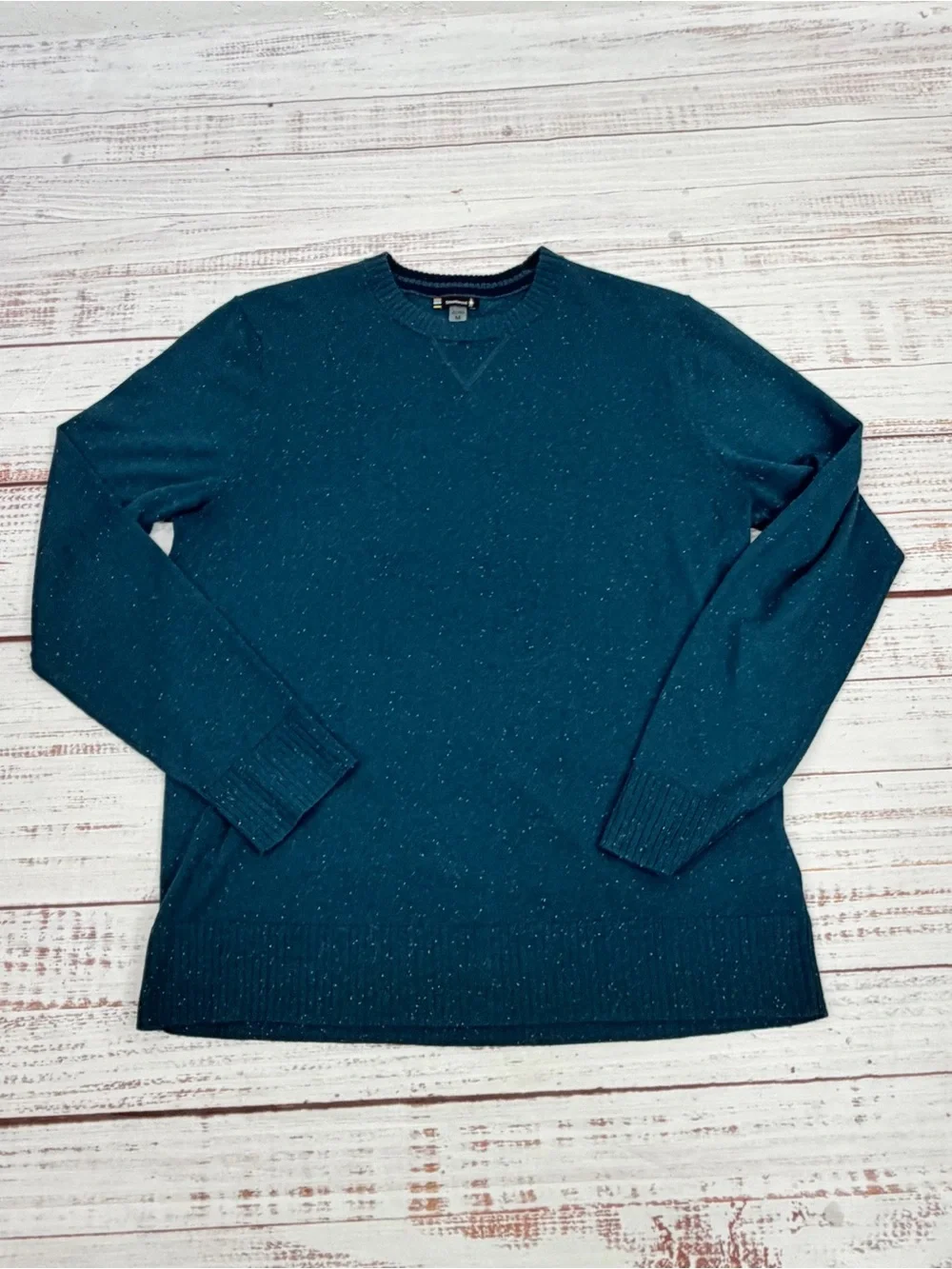 Smartwool Men’s Size Medium Sparwood Speckled Teal Merino Blend Crew Sweater